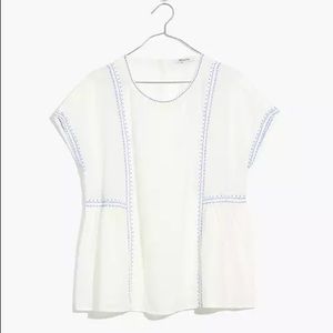 Madewell Embroidered Crewneck Folk Top